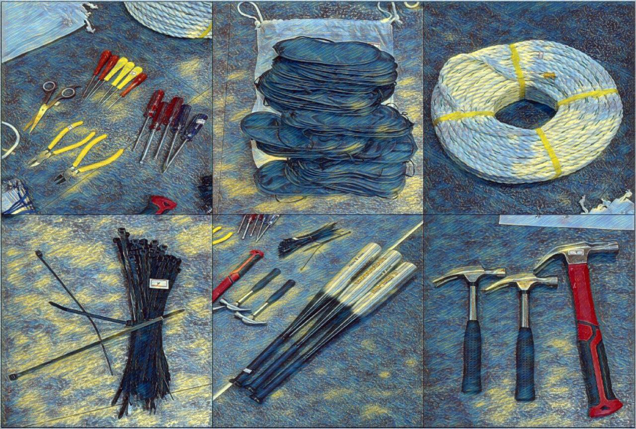 2024년 12월3일 선관위 직원 체포조가 준비한 송곳, 안대, 포승줄, 케이블타이, 야구 방망이, 망치 등 도구. ⓒ검찰 비상계엄 특별수사본부 제공